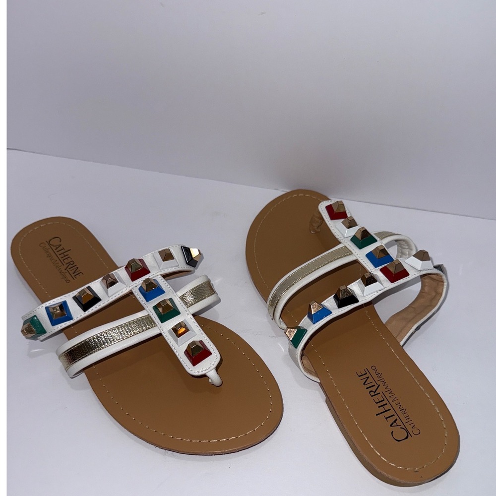 Catherine Malandrino‎ Studded Thong Sandal 10 Women Boho Beach Festival Resort